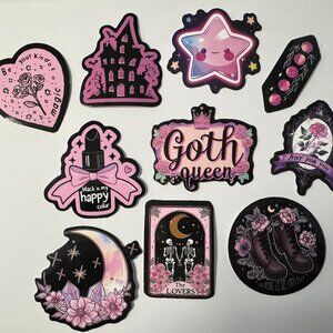 Pastel Goth Sticker Set - 10 Magical Cute Vinyl Decals | Goth Queen, Lovers Taro